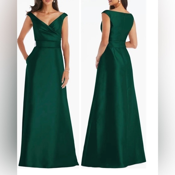 ALFRED SUNG Green Evening Gown - Picture 1 of 5